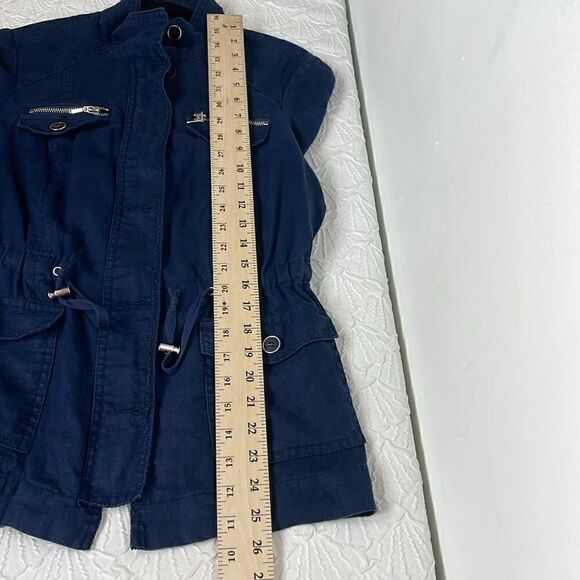 INC Utility Linen Jacket Women’s Navy Size Petite Medium - Picture 14 of 14